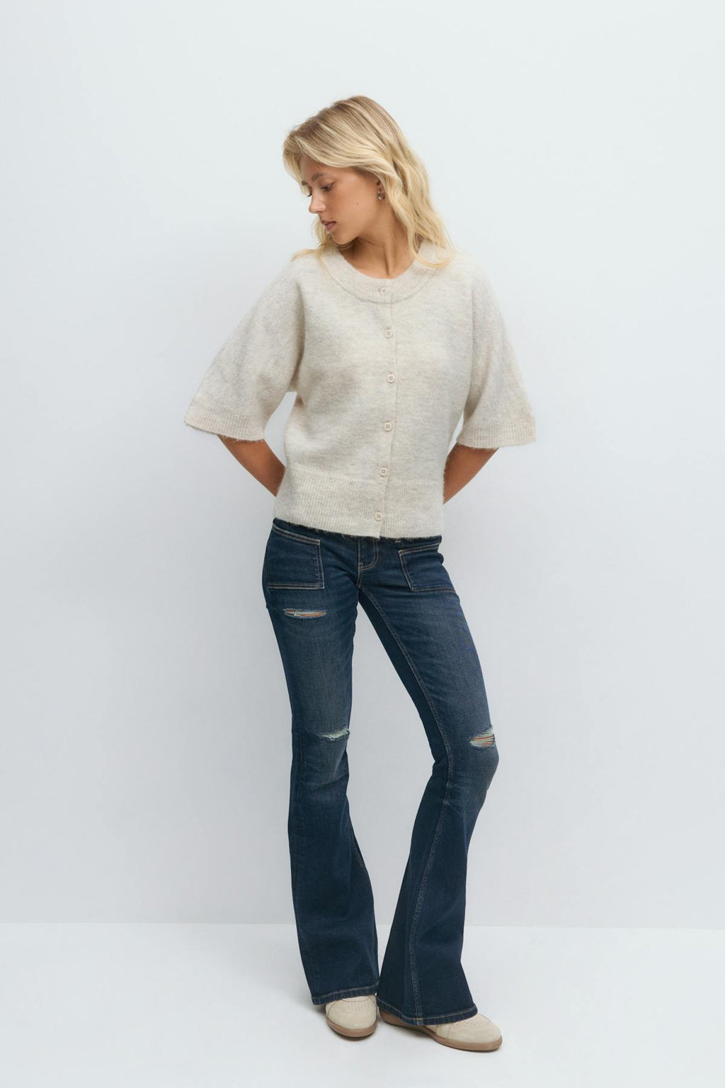 14+ knitted short sleeve top