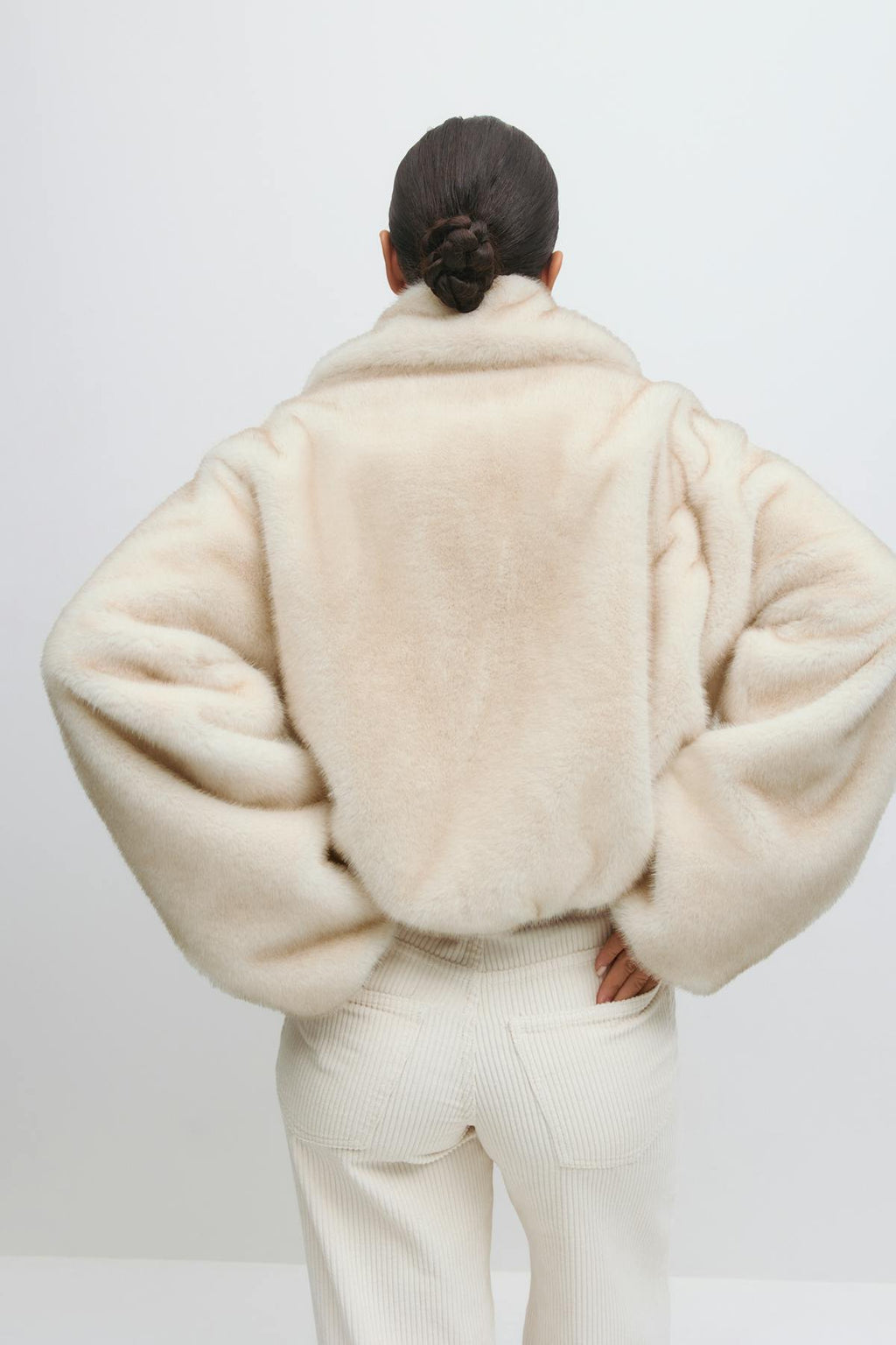 Faux fur collar jacket