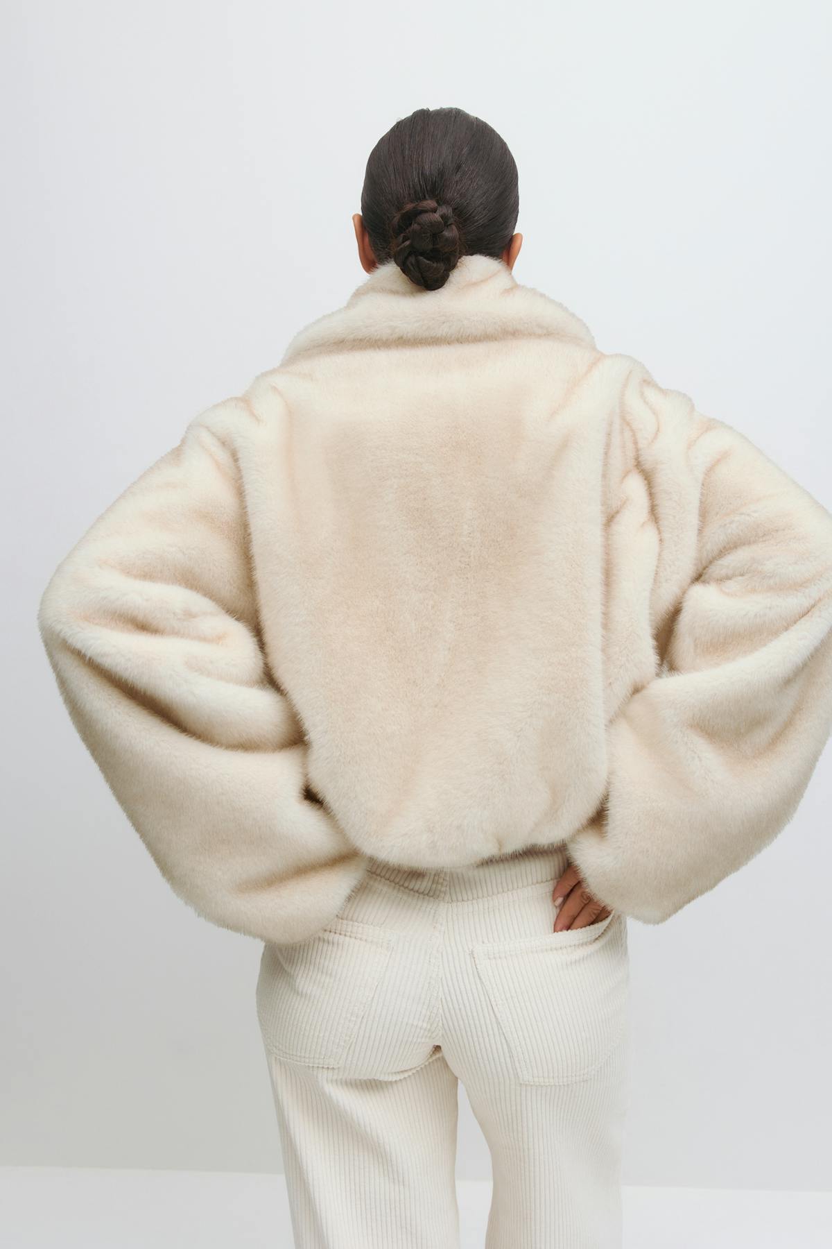 Faux fur collar jacket