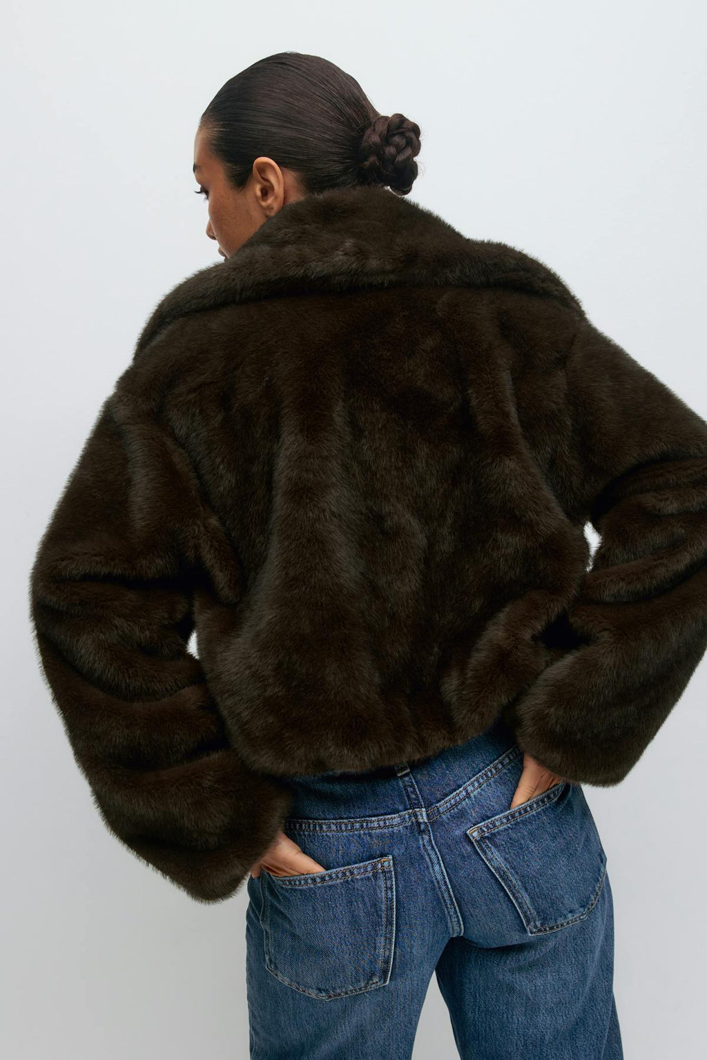 Faux fur collar jacket