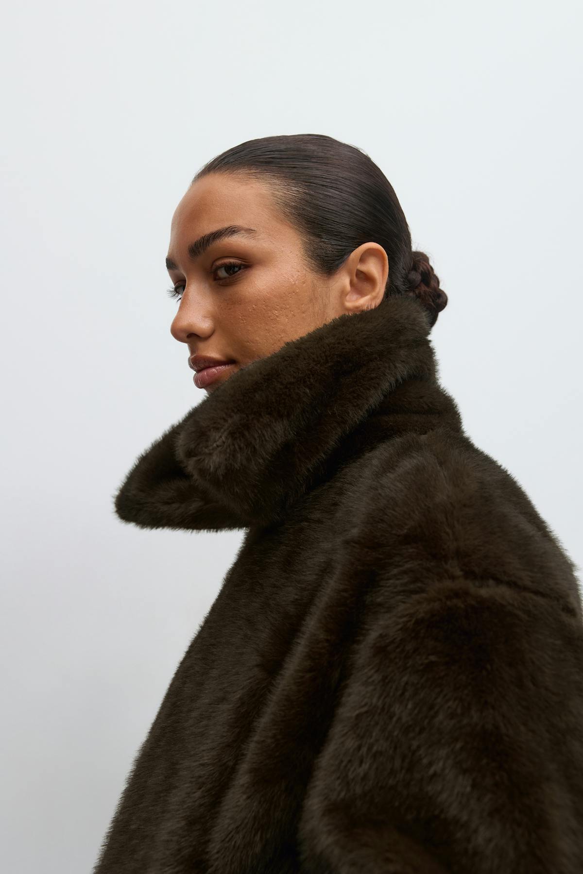 Faux fur collar jacket