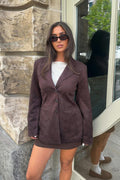 Faux suede blazer