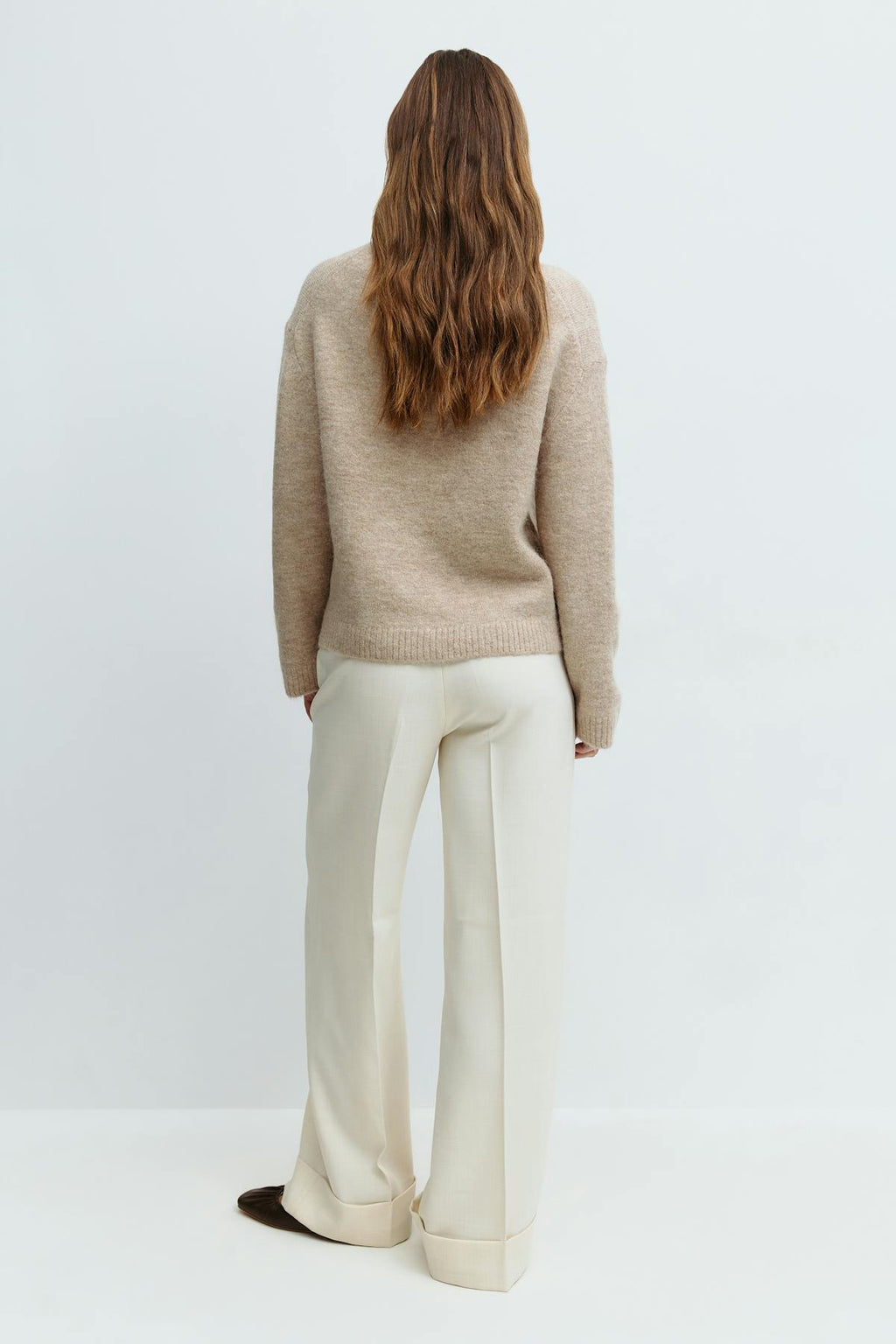 Mid waist wide trousers