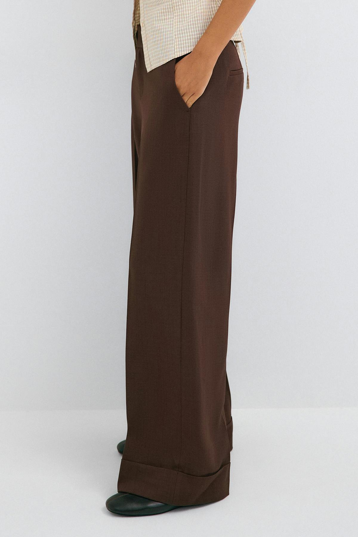 Mid waist wide trousers