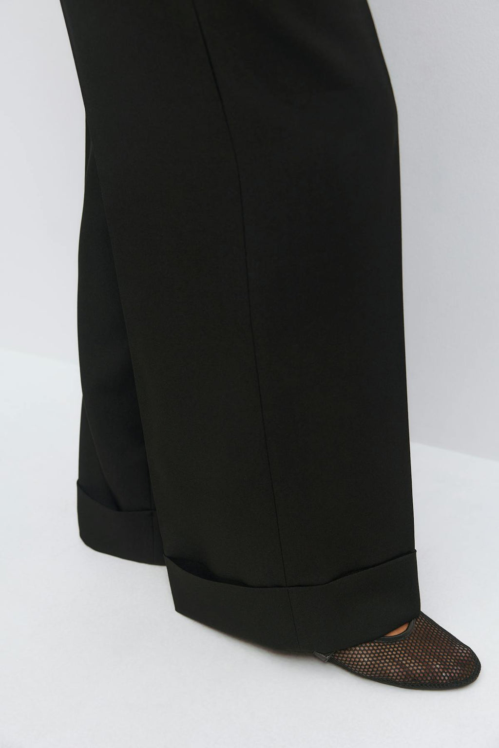 Mid waist wide trousers