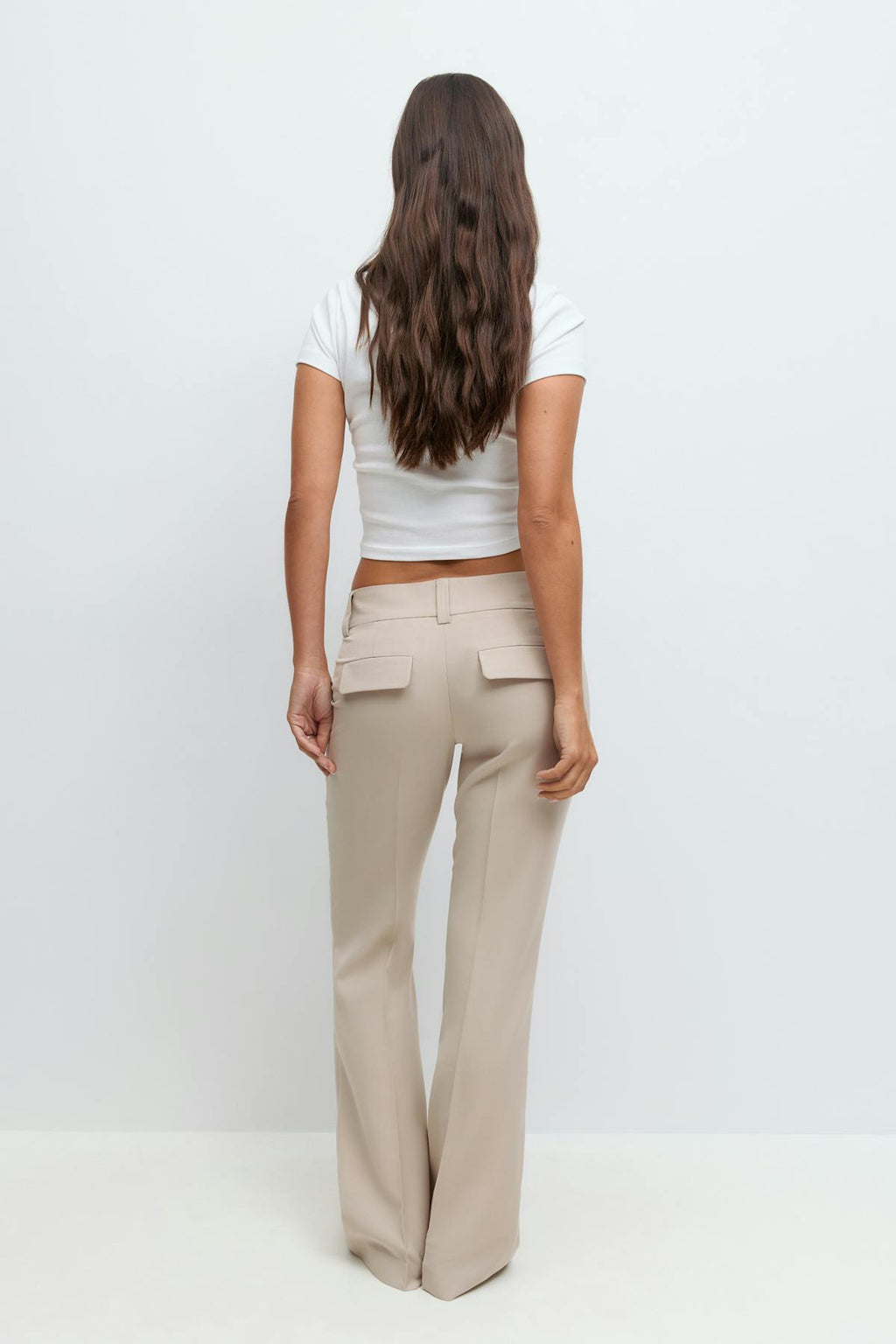 Low waist bootcut trousers