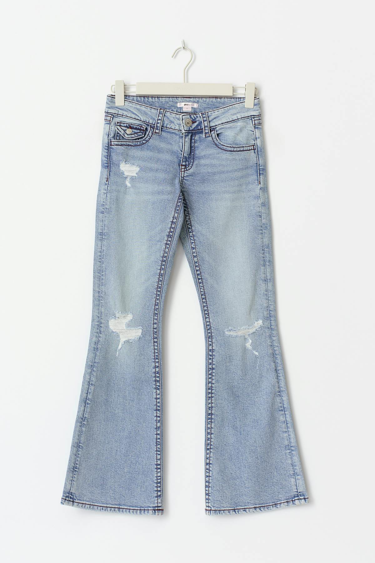 Chunky low flare jeans