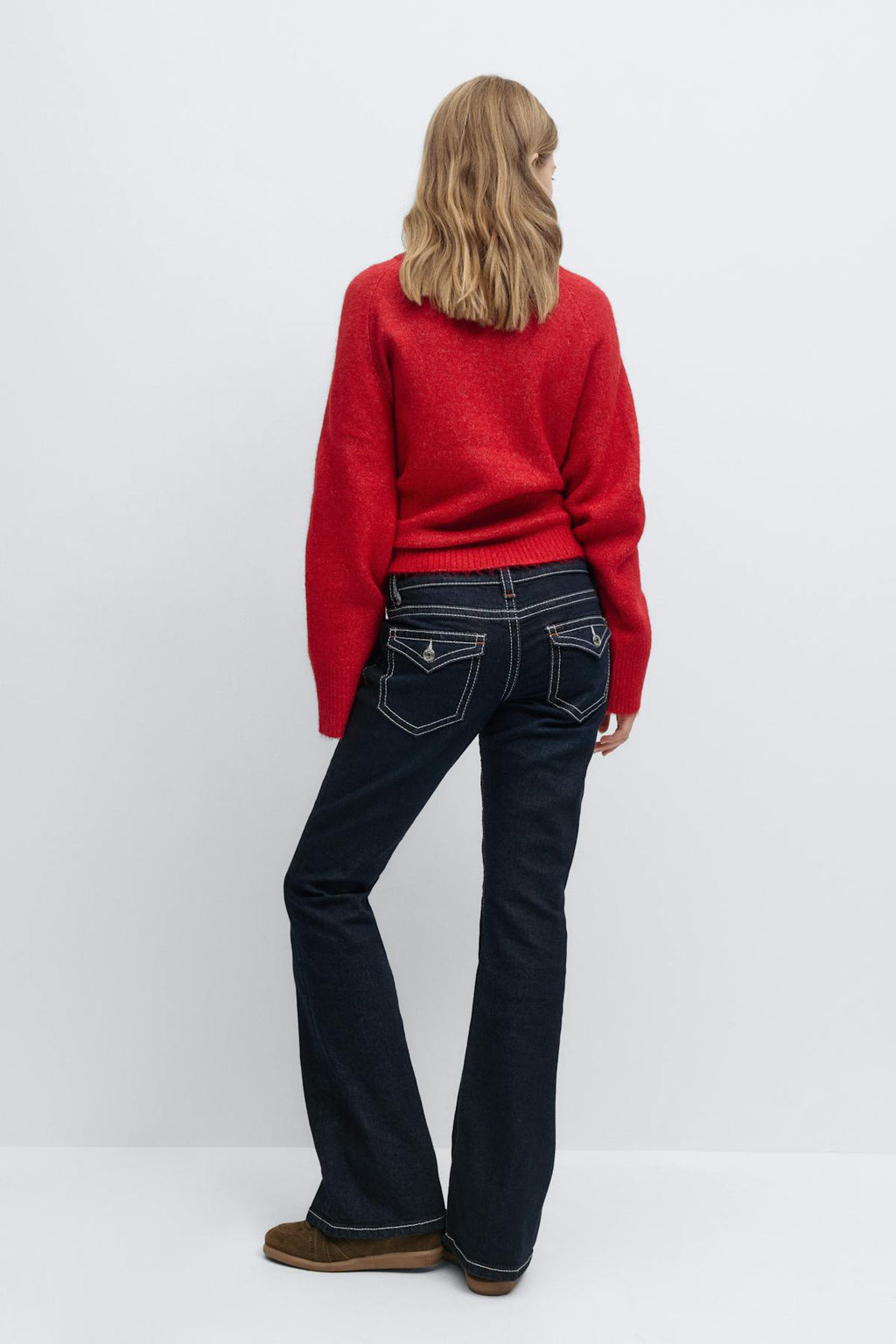 Chunky low flare jeans