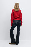 Chunky low flare jeans