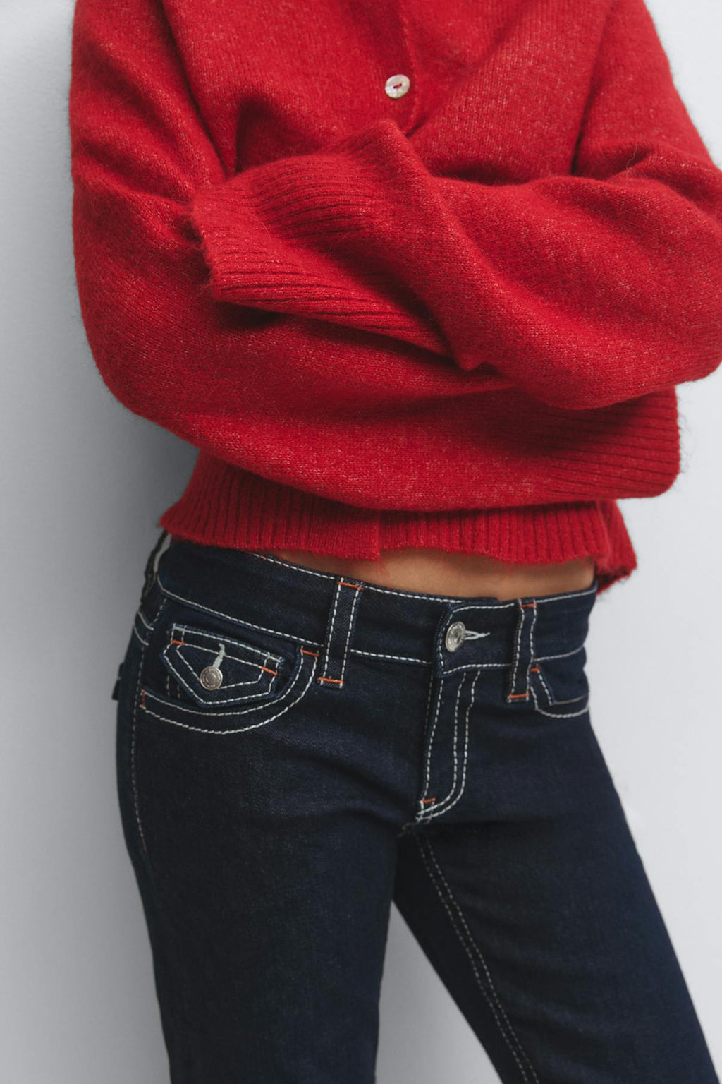 Chunky low flare jeans
