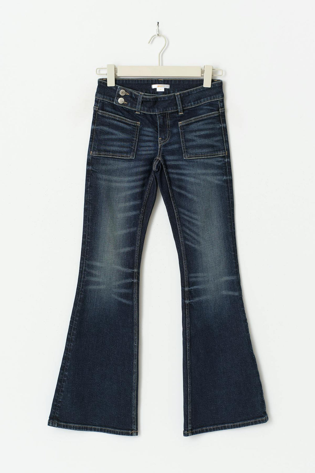 Pleated flare jeans