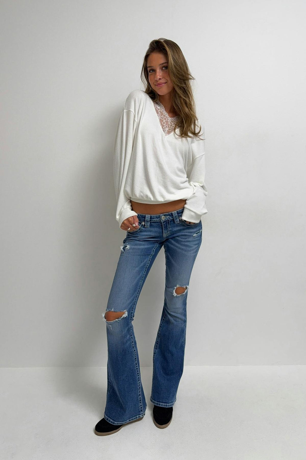 14+ low rise flare jeans