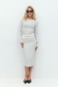 Waist detail midi skirt