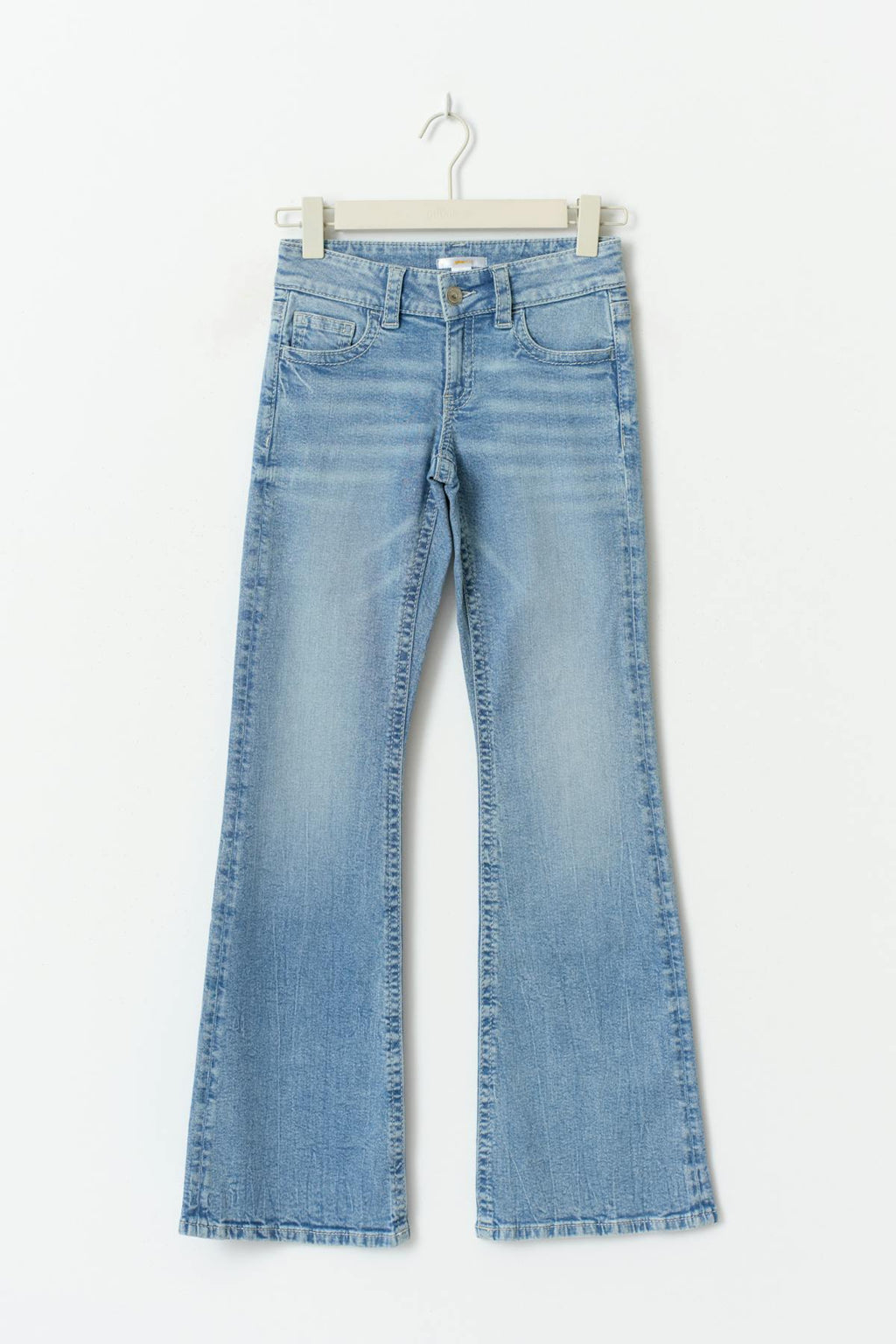 Decorated low flare jeans