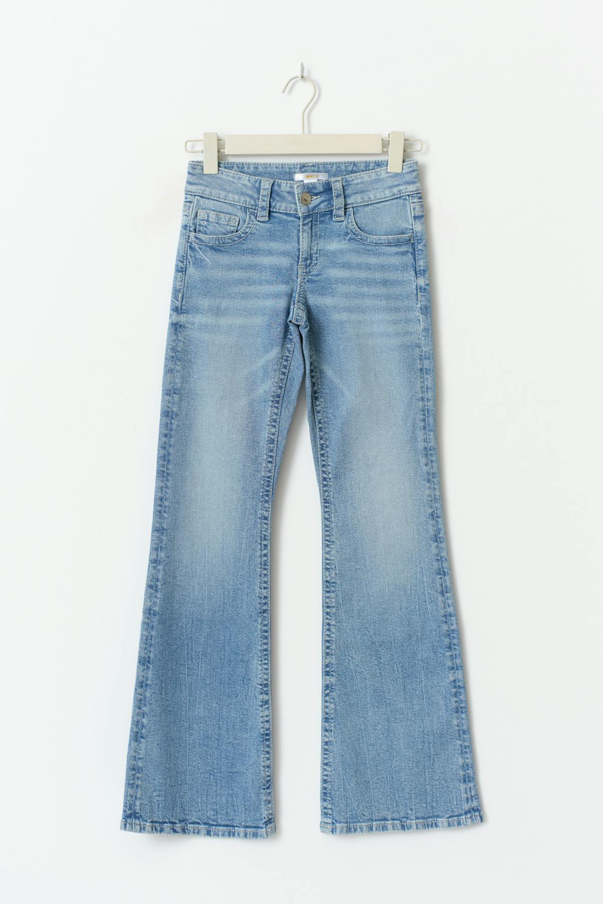Decorated low flare jeans