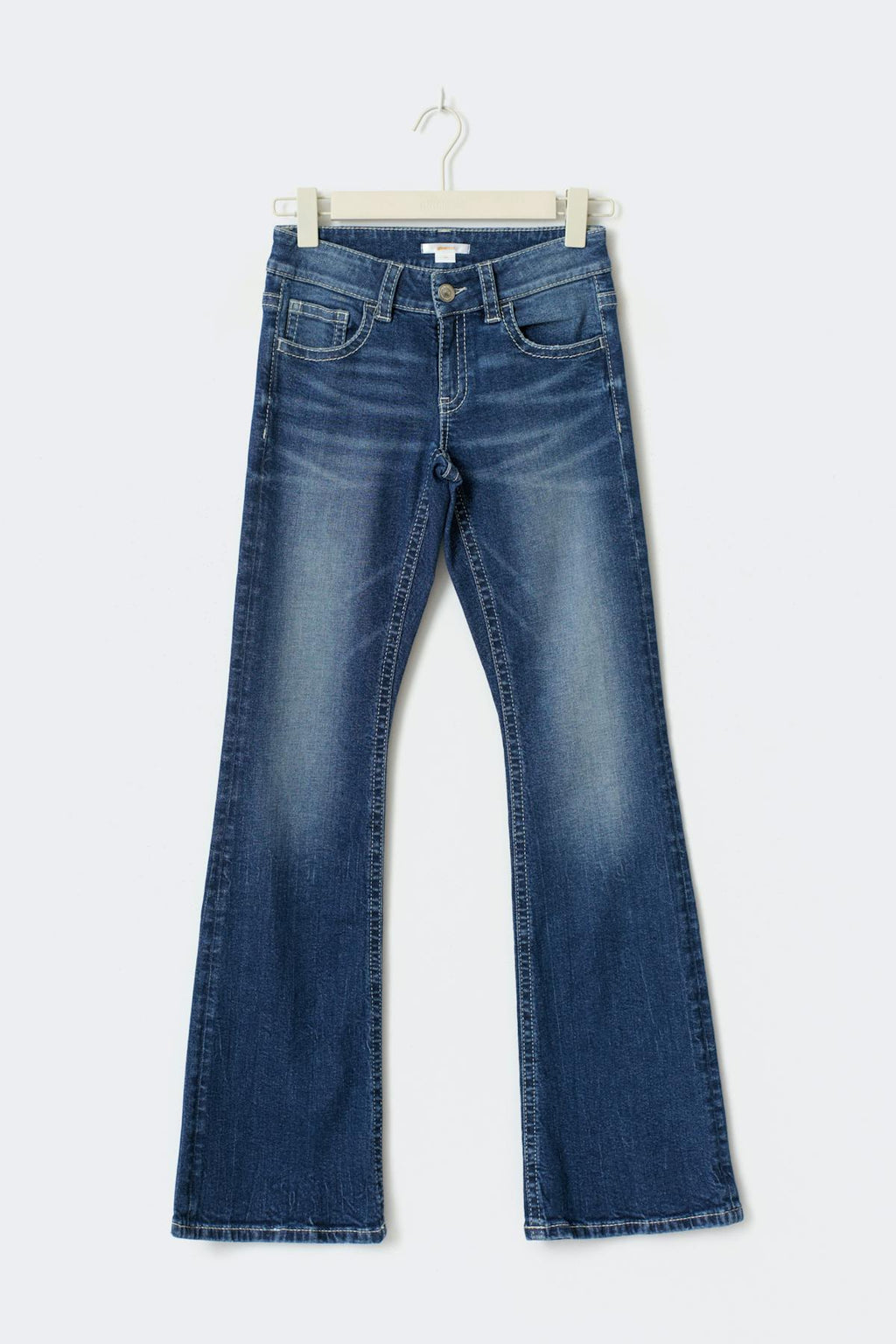 Decorated low flare jeans