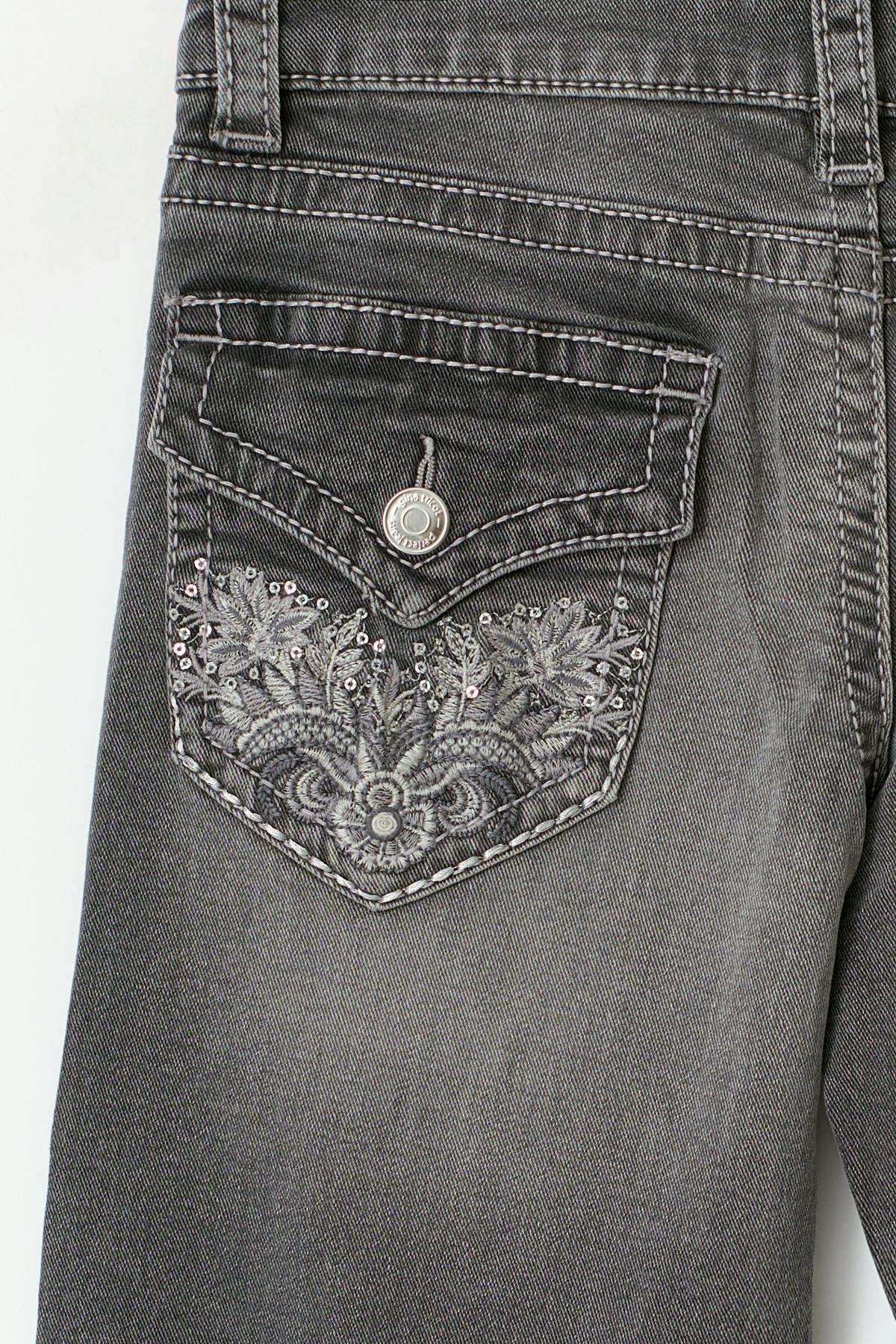Decorated low flare jeans
