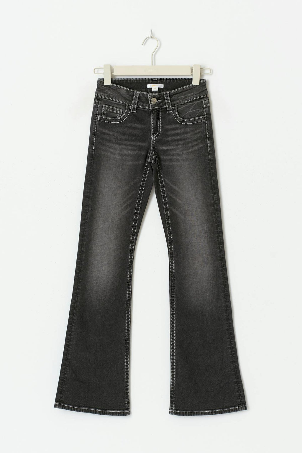 Decorated low flare jeans