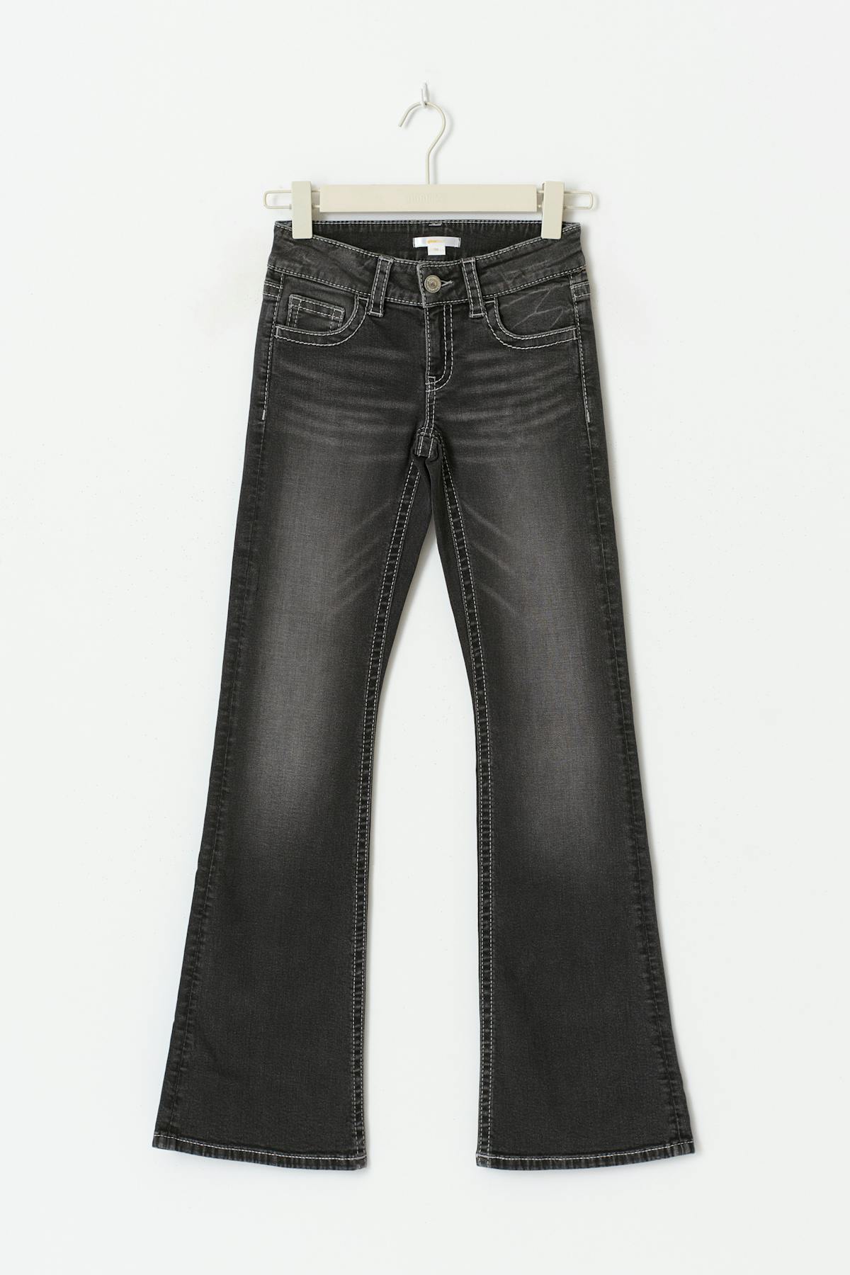 Decorated low flare jeans