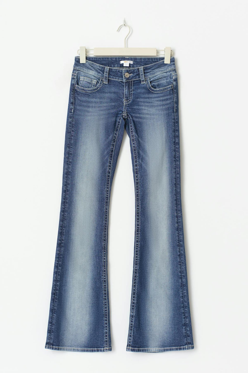 Decorated low flare jeans