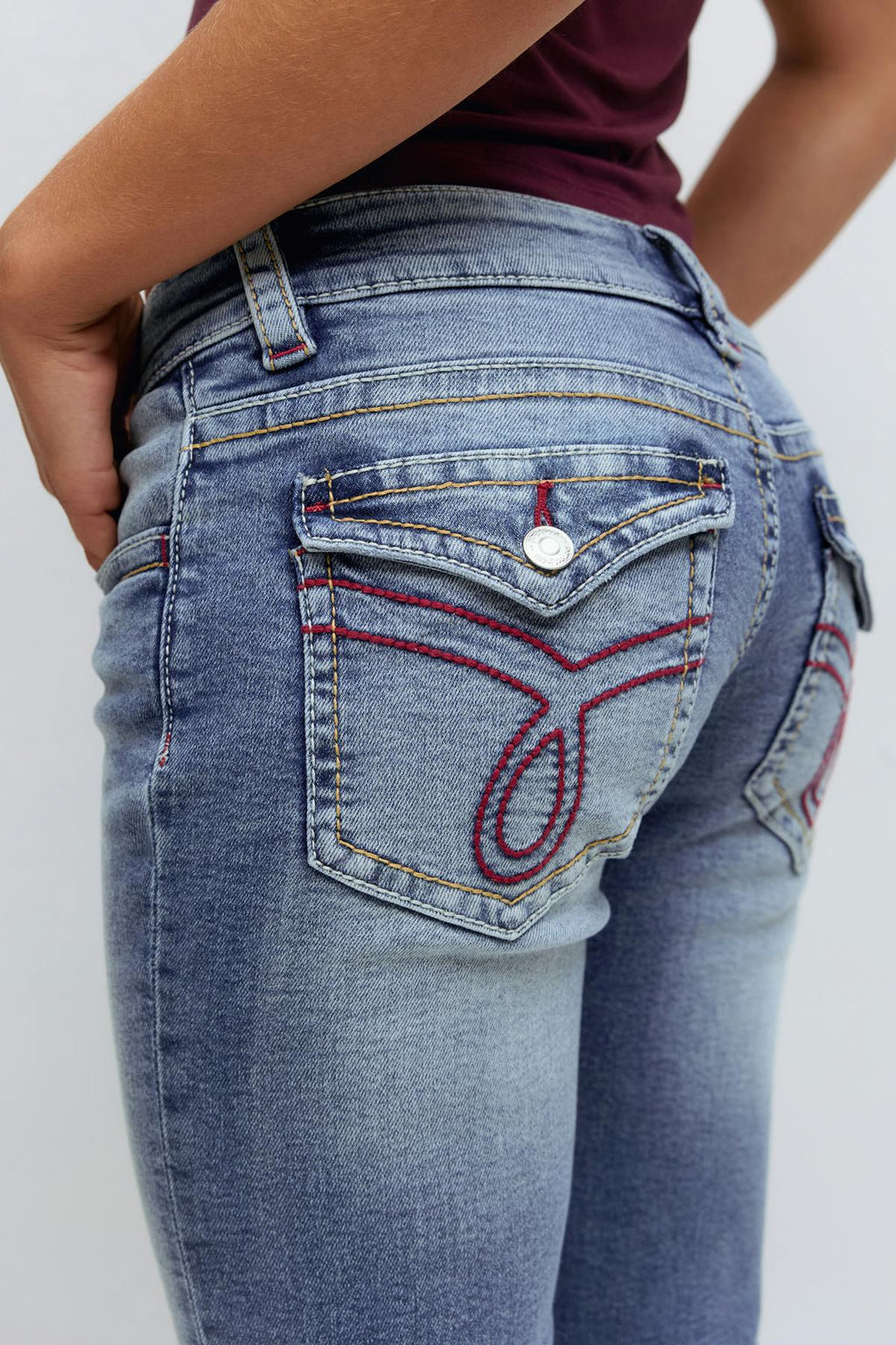 Chunky low flare jeans