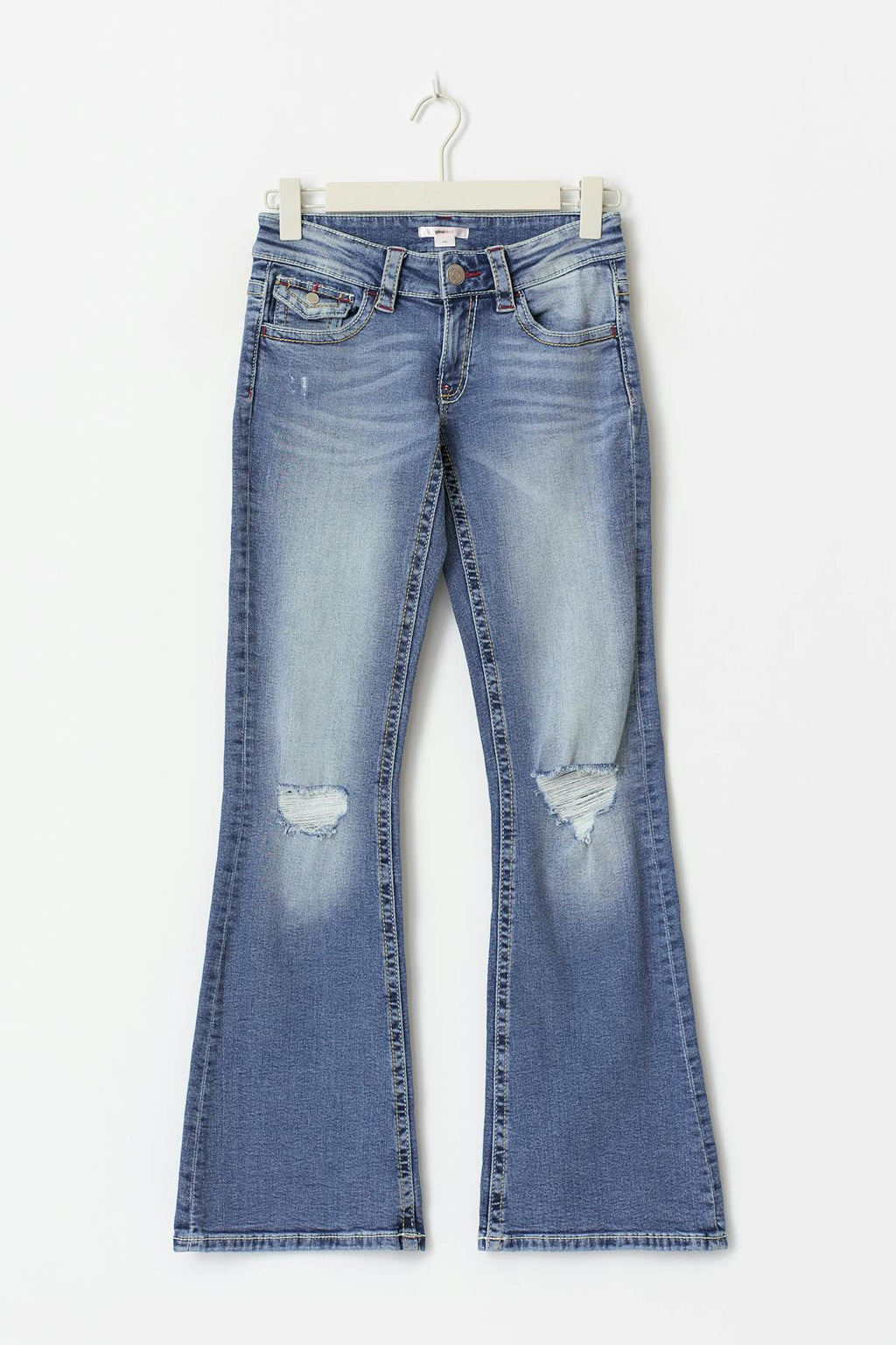 Chunky low flare jeans