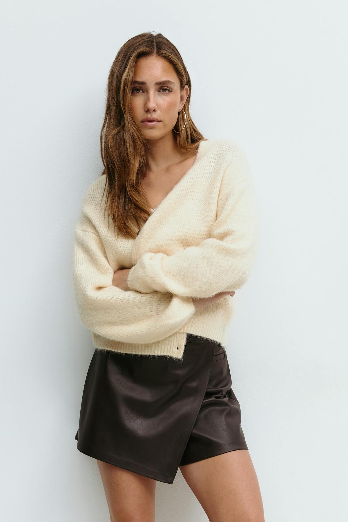 Mini wrap pu skort