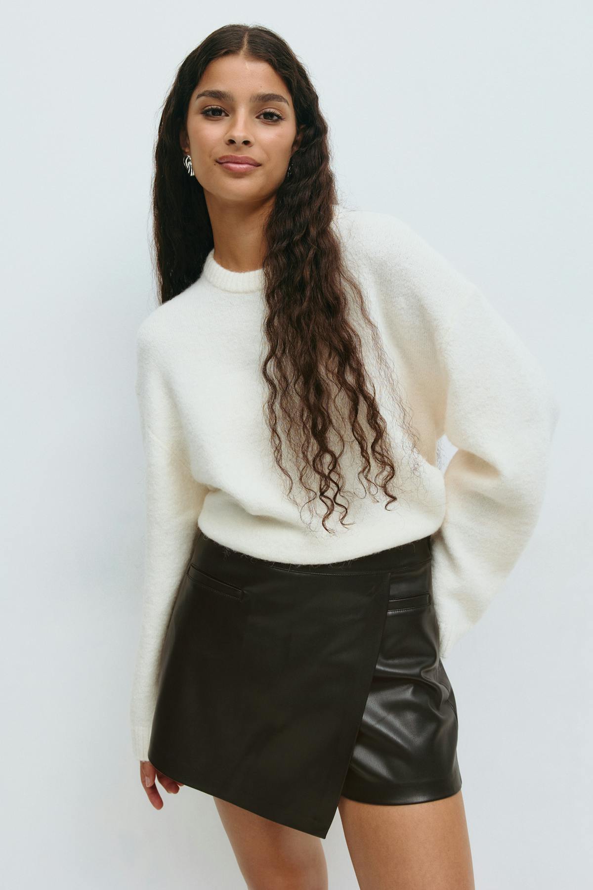 Mini wrap pu skort