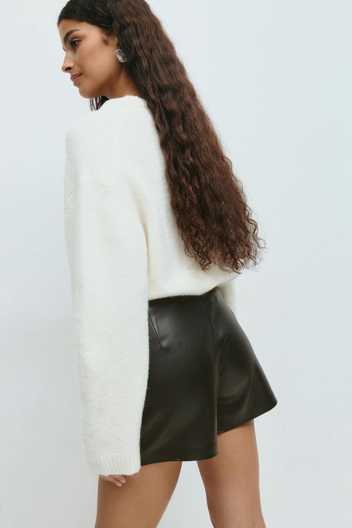 Mini wrap pu skort