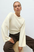 Wide sleeve knitted top