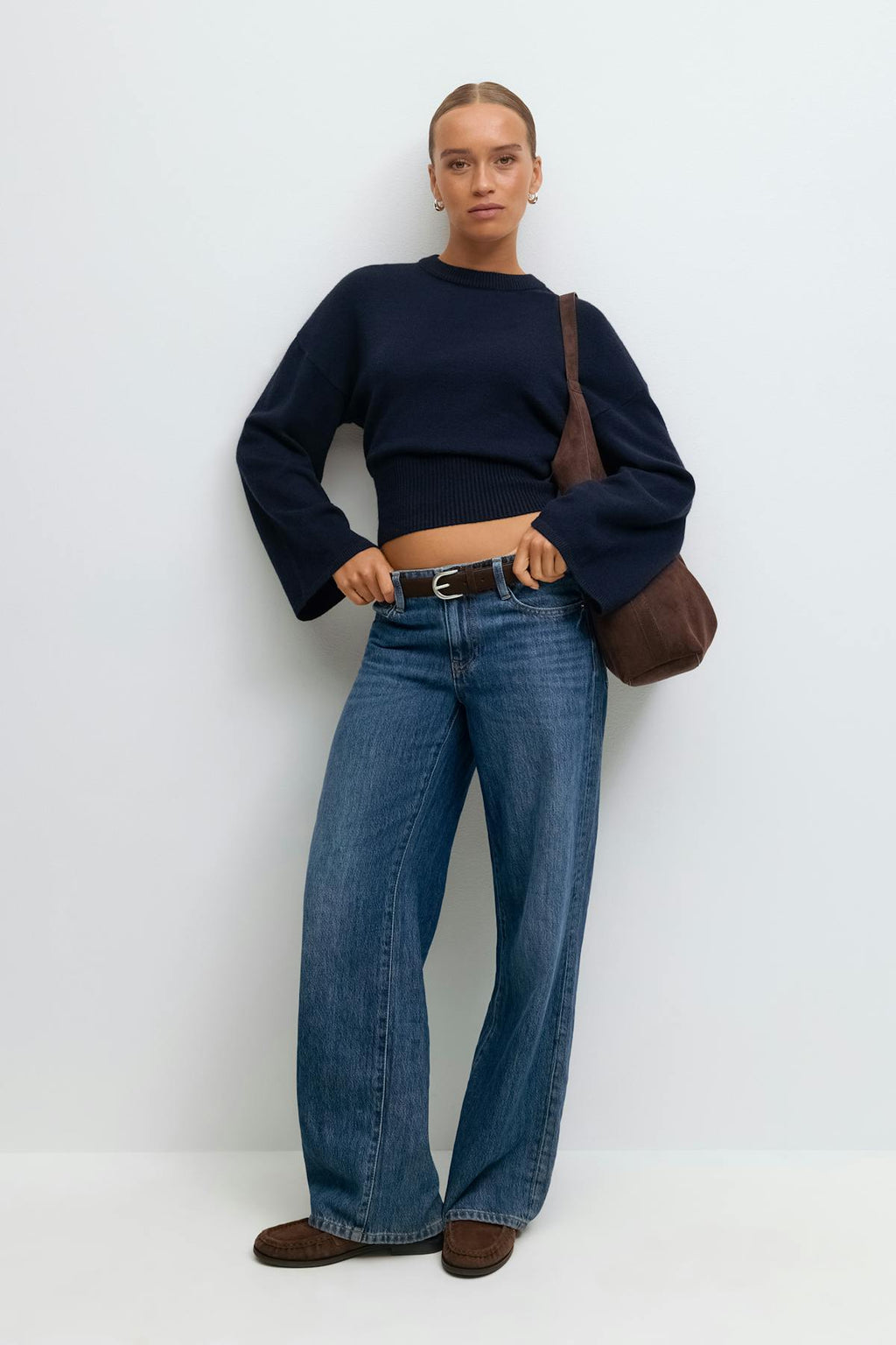 Wide sleeve knitted top