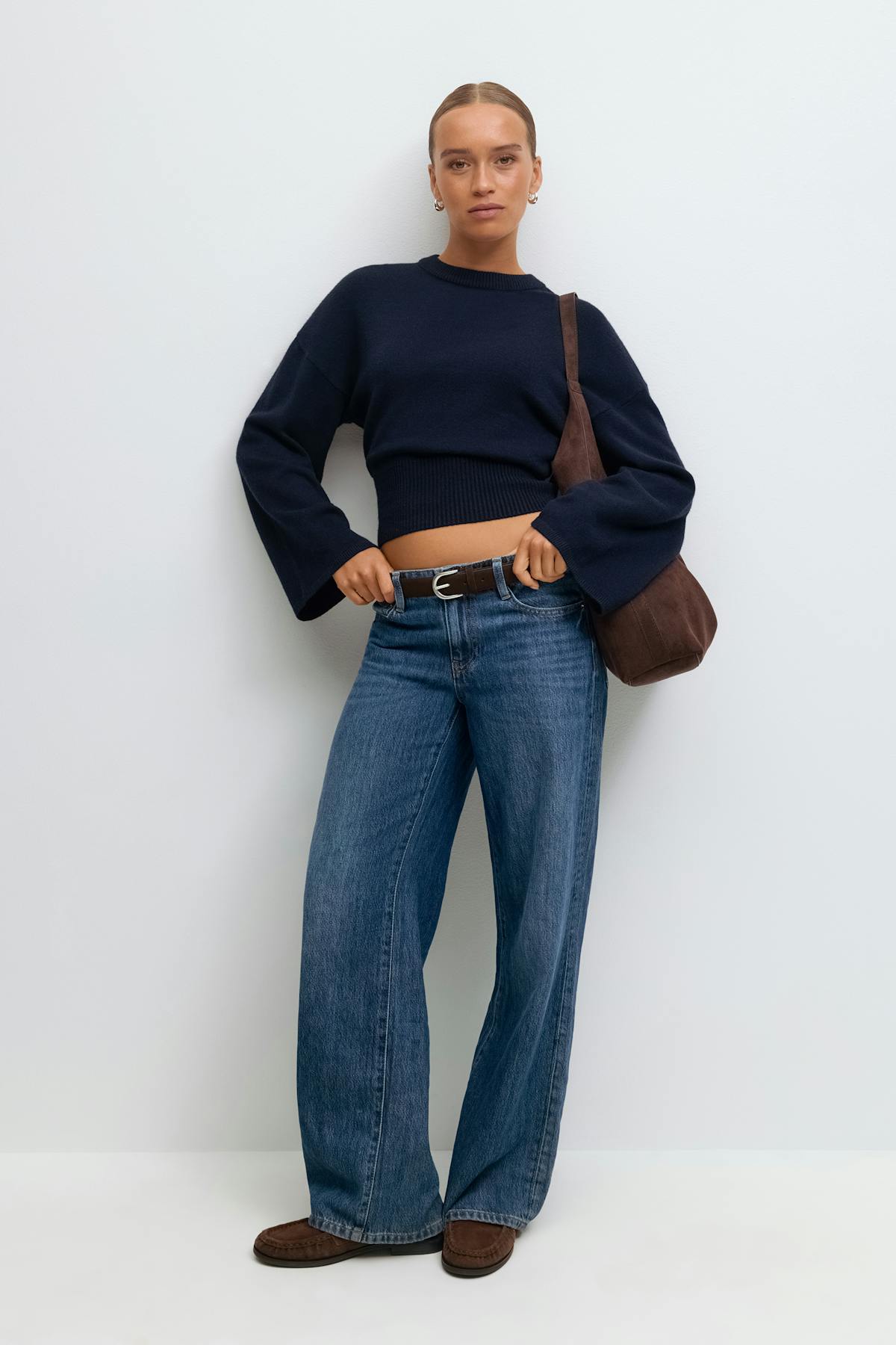 Wide sleeve knitted top