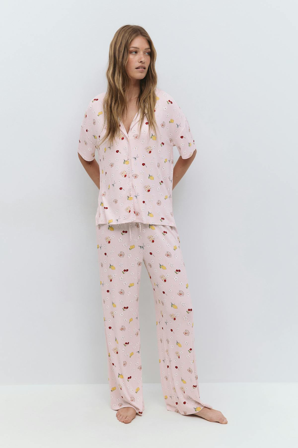 Soft shortsleeve pyjamas shirt
