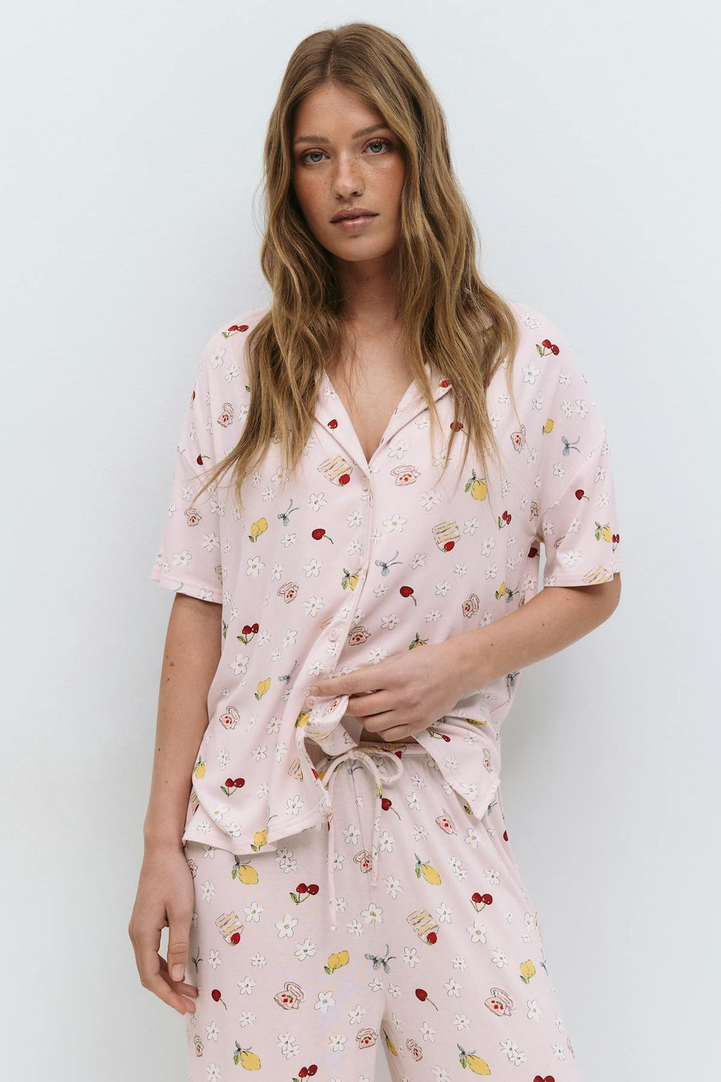 Soft shortsleeve pyjamas shirt