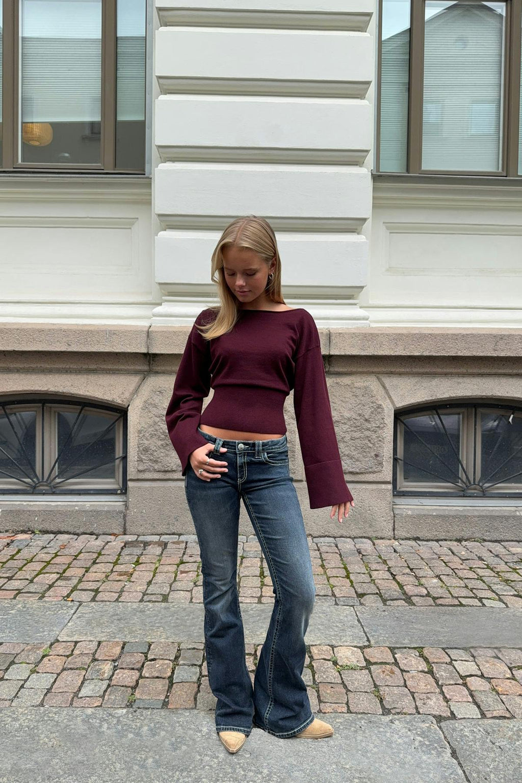 Y sparkle low flare jeans