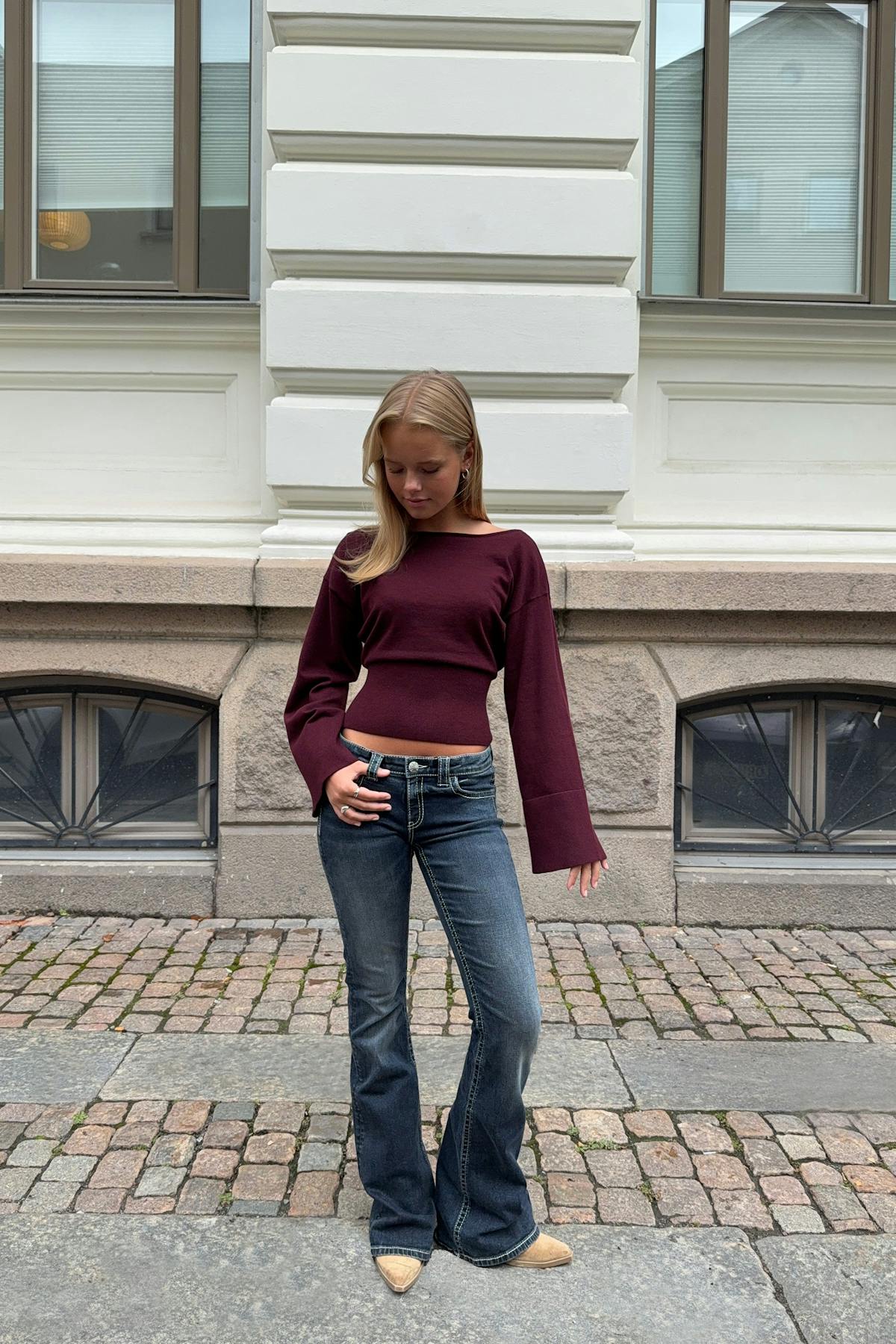 Y sparkle low flare jeans
