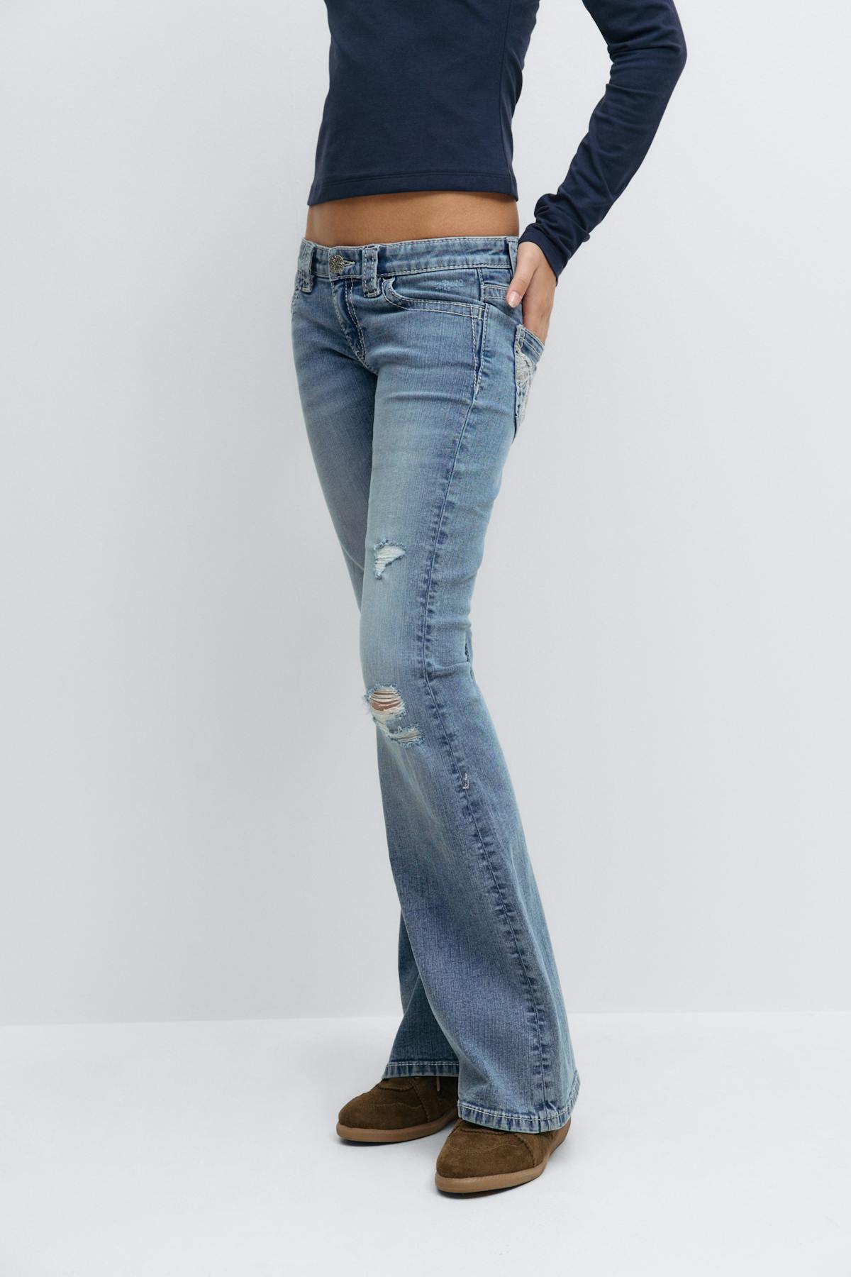 Y sparkle low flare jeans
