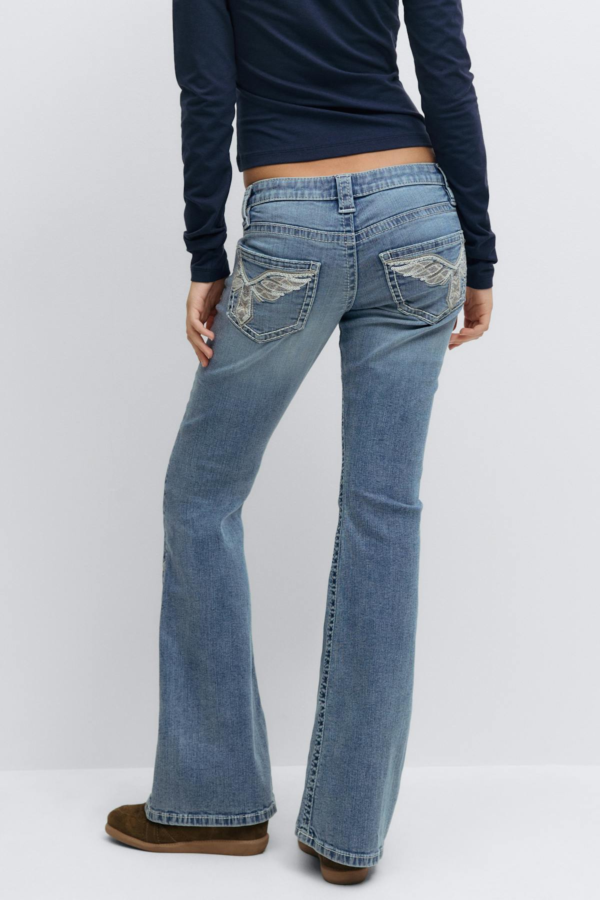 Y sparkle low flare jeans
