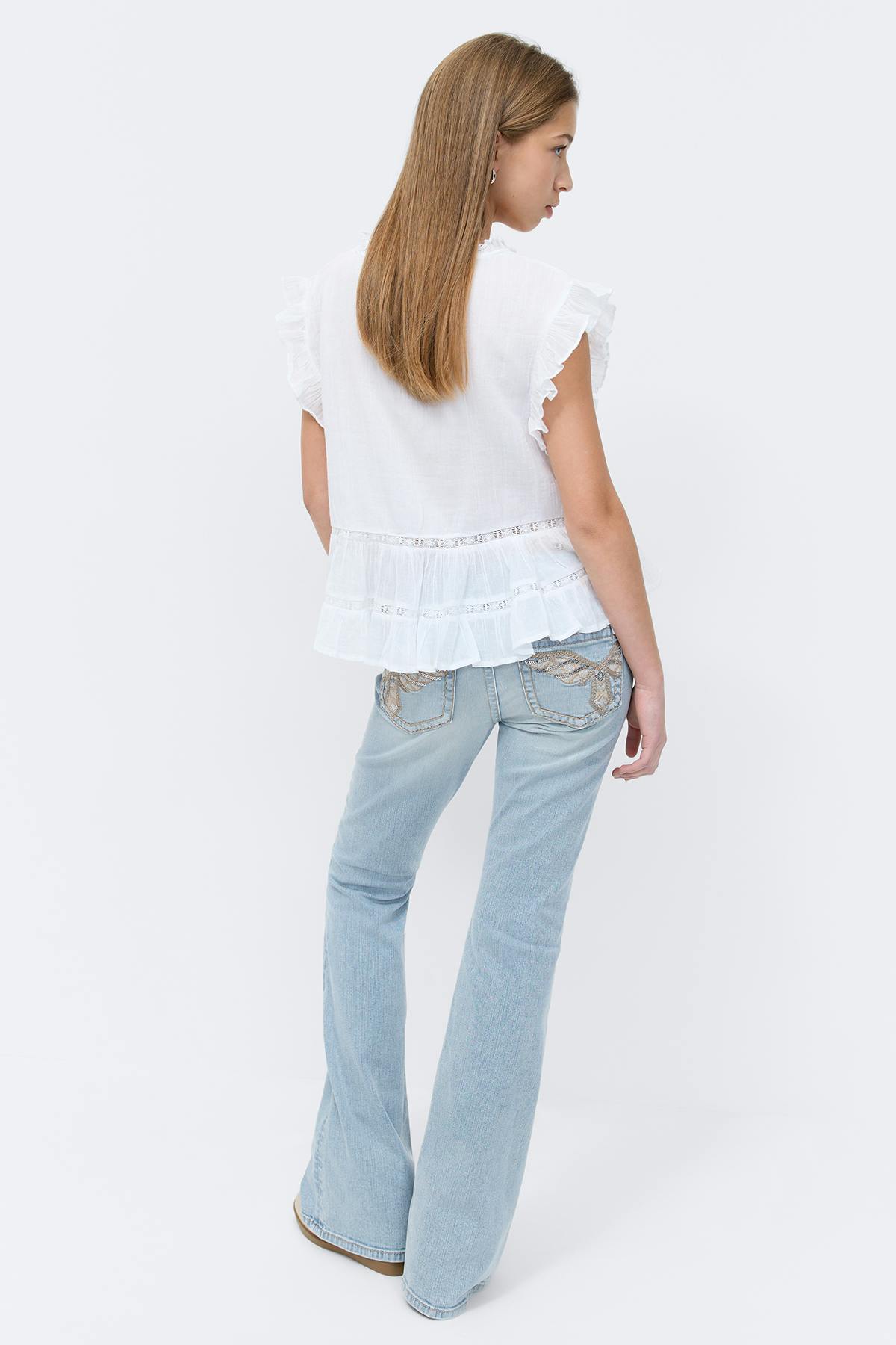 Y sparkle low flare jeans
