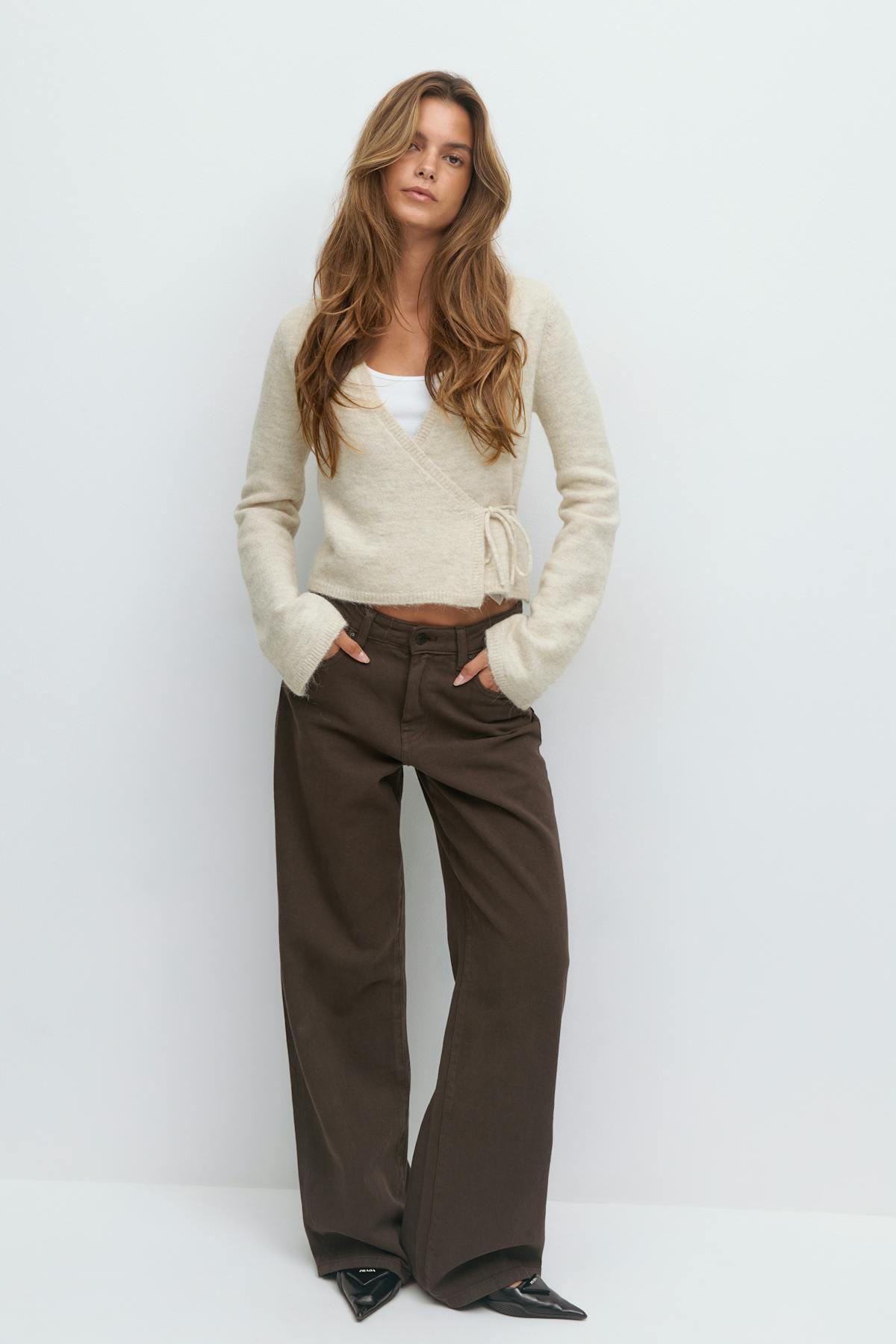 Knitted wrap cardigan