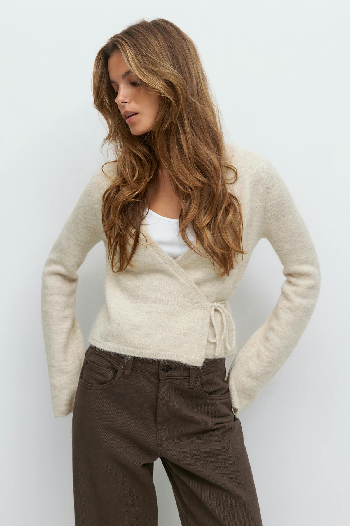 Knitted wrap cardigan