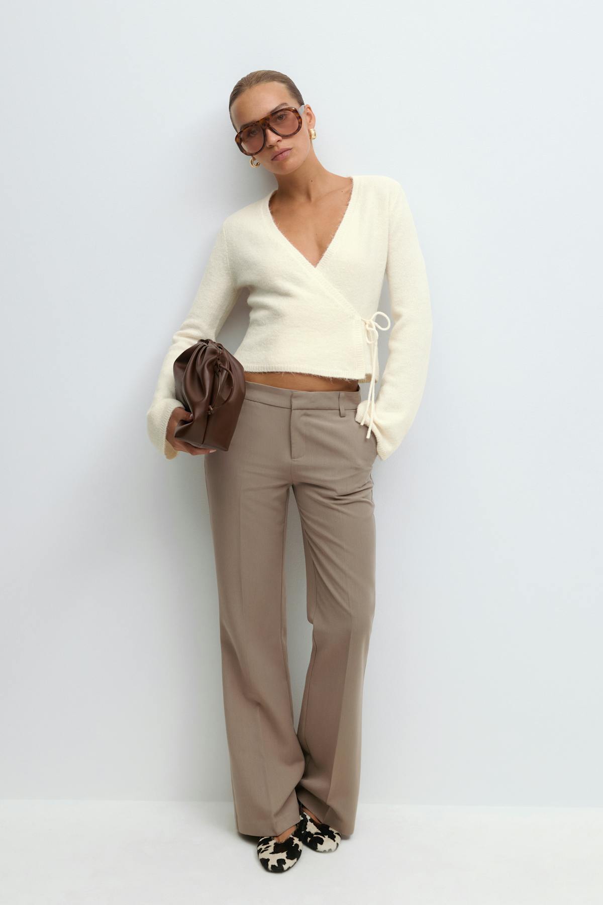 Knitted wrap cardigan