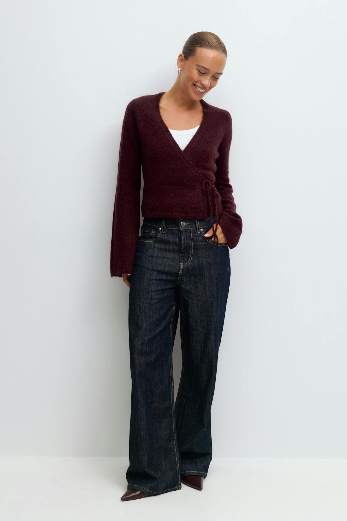 Knitted wrap cardigan