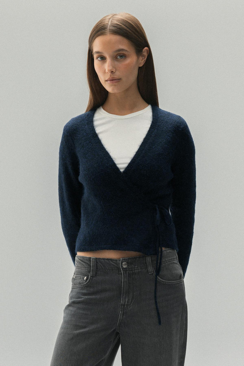 Knitted wrap cardigan
