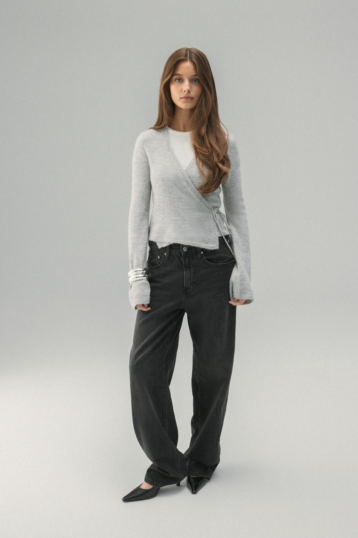 Knitted wrap cardigan