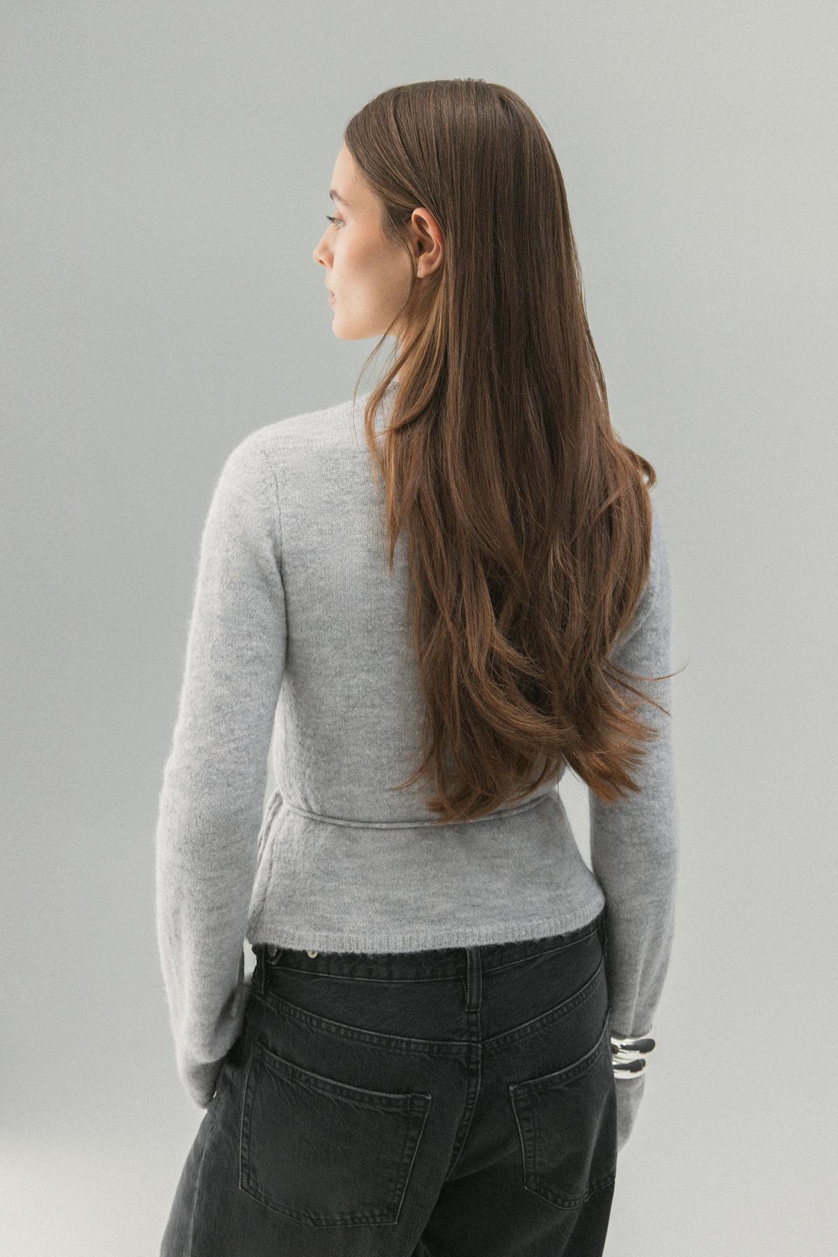Knitted wrap cardigan