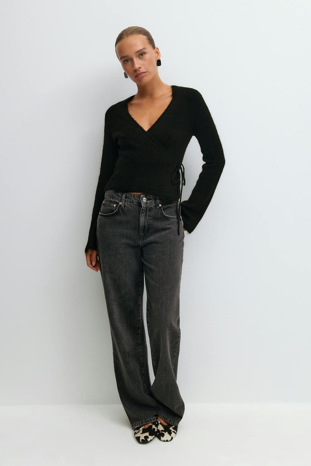 Knitted wrap cardigan