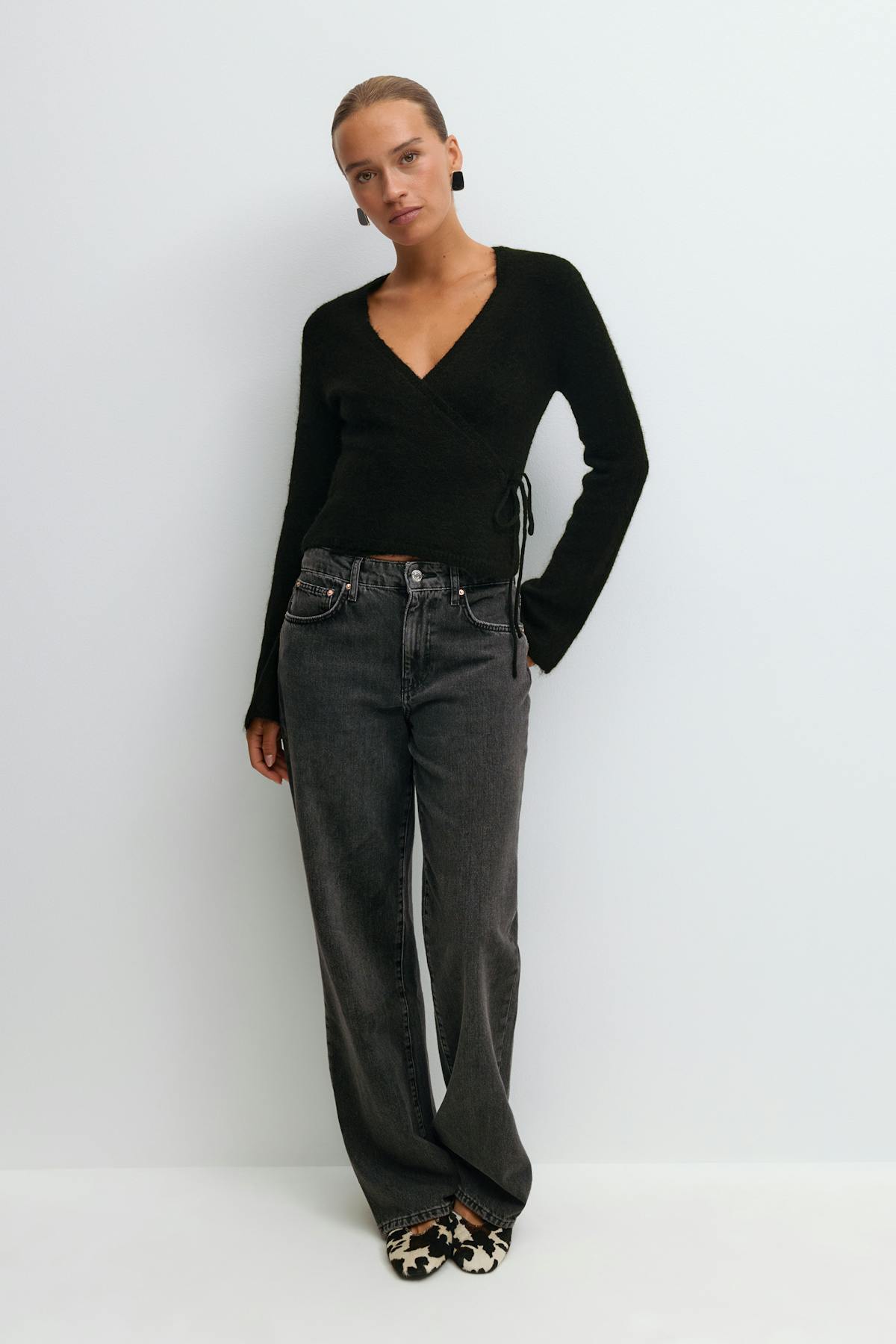 Knitted wrap cardigan