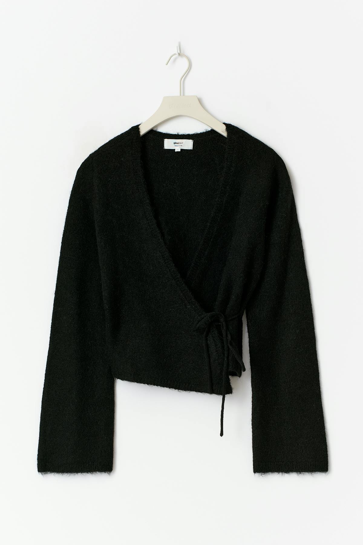 Knitted wrap cardigan