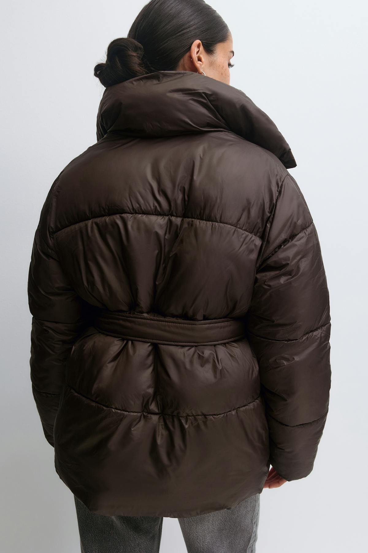 Belted puffer jacket